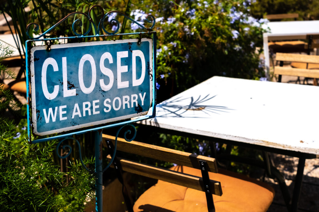 business closed during recession